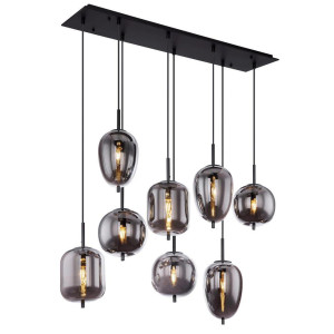 Dieter Knoll Collection Dieter Knoll Hängeleuchte, Schwarz, Metall, Glas, 34x120x94 cm, Lampen & Leuchten, Innenbeleuchtung, Hängelampen,