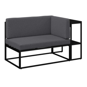 Ambia Garden Gartenbank, Anthrazit, Metall, Textil, 1-Sitzer, Füllung: Schaumstoff, 137x75x70 cm, seitenverkehrt erhältlich, Gartenmöbel, Gartenbänke