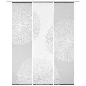 Novel Flächenvorhang Imilo, Grau, Weiß, Textil, Abstraktes, 60x245 cm, Wohntextilien, Gardinen & Vorhänge, Schiebegardinen