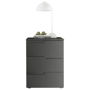 P & B Nachtschrank, Graphit, Kunststoff, 3 Schublade(n) Schubladen, 46.2x60.9x40 cm, Schlafzimmer, Nachttische