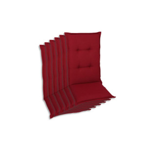 Sesselauflagenset, Kirschrot, Textil, 6-teilig, Uni, Füllung: Schaumstoff, Vlies, 50x7x120 cm, Oeko-Tex® Standard 100, pflegeleicht, hochwertige