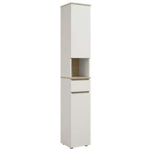 Hochschrank, Eiche, Kaschmir, Kunststoff, 2 Fächer, 1 Schublade(n) Schubladen, 30x190x30 cm, stehend, Badezimmer, Badezimmerschränke, Hochschränke