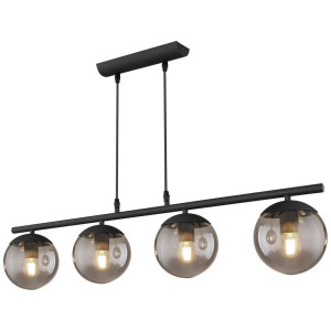 Novel Hängeleuchte, Schwarz, Metall, Glas, 15x120x90 cm, Lampen & Leuchten, Innenbeleuchtung, Hängelampen, Pendelleuchten