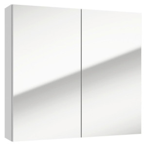 P & B Spiegelschrank, Weiß, Holzwerkstoff, 2 Fächer, 65x60x15 cm, Soft-Close-System, Badezimmer, Badezimmerspiegel, Spiegelschränke