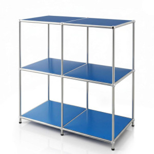 Floordirekt Standregal Concept Epure Mk-027, Blau, Metall, 78x82x40 cm, stehend, Wohnzimmer, Regale, Bücherregale