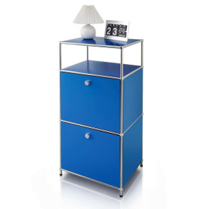 Floordirekt Standregal Concept Epure Mk-120, Blau, Metall, 50x100x40 cm, stehend, Wohnzimmer, Regale, Bücherregale