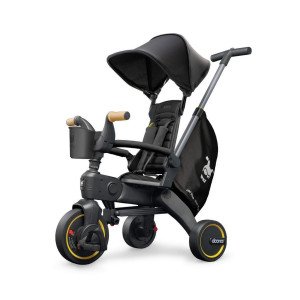 Doona Dreirad Liki Trike S5, Schwarz, Metall, Kunststoff, 33.9x25.1x33.9 cm, Rückenlehne, Fußstützen, höhenverstellbare Schubstange, Outdoor