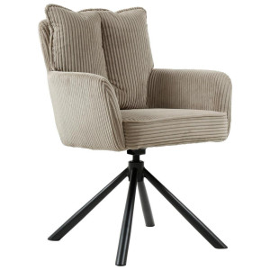 Carryhome Armlehnstuhl, Schwarz, Cappuccino, Metall, Textil, Drehkreuz, 61x90x67 cm, Bsci, Stoffauswahl, Sitzfläche 360° drehbar, inklusive Armlehnen,