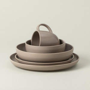 Costa Nova Kombiservice Pacifica, Hellbraun, Keramik, 5-teilig, 330 ml,630 ml, Handmade in Europe, Essen & Trinken, Geschirr, Geschirr-Sets,