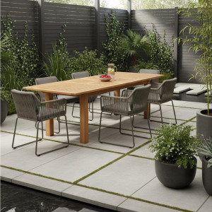 Gardenson Gartentisch, Natur, Holz, Eukalyptusholz, Hartholz, rechteckig, eckig, 100x75x180-260 cm, ausziehbar, Holzmöbel, Holztische, Gartentische