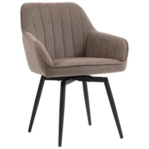 Livetastic Armlehnstuhl, Taupe, Metall, Textil, Uni, Stativgestell, 63x83x63 cm, Sitzfläche 180° drehbar, Esszimmer, Stühle, Esszimmerstühle,