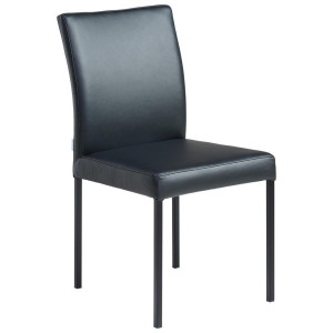 Livetastic Stuhl, Schwarz, Metall, Leder, Echtleder, Büffelleder, eckig, 45.5x86x57.5 cm, Esszimmer, Stühle, Esszimmerstühle, Lederstühle