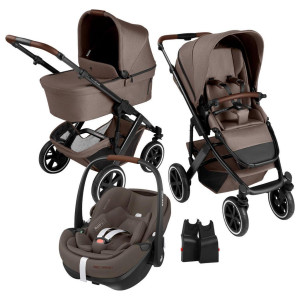 ABC Design Kinderwagenset Salsa 5 Air All In One Set Maxi Cosi, Braun, Weiß, Sand, Textil, 5-teilig, 63x118x95.5 cm, EN 1888, UV 50+, Reach, ECE R 129