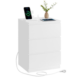 Boxxx Nachtschrank, Weiß, Holzwerkstoff, 3 Schublade(n) Schubladen, 40x59x35 cm, Schlafzimmer, Nachttische