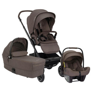 Nuna Kinderwagenset Mixx Next, Graubraun, Kunststoff, 3-teilig, 60x110x82 cm, UV 50+, ECE R 129 i-Size, Feststellbremse, Fußstütze abklappbar,