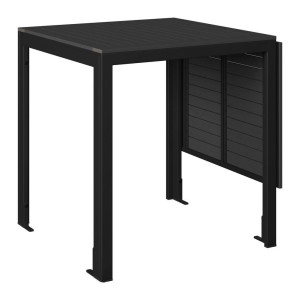Ambia Garden Gartentisch, Dunkelgrau, Metall, Kunststoff, quadratisch, eckig, 123x70x75 cm, ausziehbar, wetterbeständig, Gartenmöbel, Gartentische,