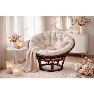 Mid.you Sessel, Braun, Textil, Rattan, massiv, Uni, Füllung: Vlies, 80x80x60 cm, Wohnzimmer, Sessel, Sonstige Sessel