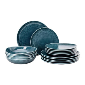 Rosenthal Kombiservice Junto, Blau, Keramik, 18-teilig, 31.7x28.1x32 cm, DIN EN ISO 14001, DIN EN ISO 9001, Essen & Trinken, Geschirr, Geschirr-Sets,