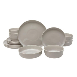 Novel Kombiservice Colori grigio, Grau, Keramik, 24-teilig, Uni, 550 ml, Lfgb, lebensmittelecht, Essen & Trinken, Geschirr, Geschirr-Sets,