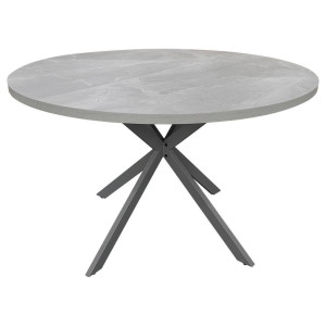 Mid.you Esstisch, Grau, Metall, Holzwerkstoff, rund, Flachrohr, 120x75x120 cm, Bsci, Esszimmer, Tische, Esstische, Esstische rund
