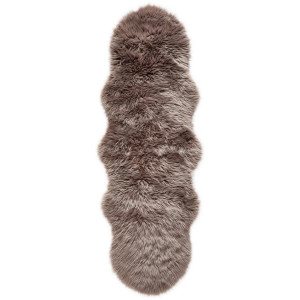 Novel Kunstfell Sarah Double, Taupe, Textil, Tierform, 60x180 cm, Reach, Bsci, Oeko-Tex® Standard 100, pflegeleicht, Teppiche & Böden, Teppiche,