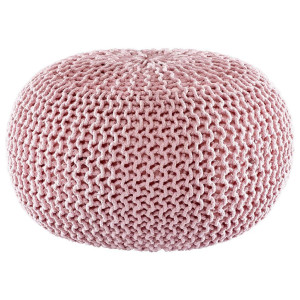 Linea Natura Pouf, Rosa, Textil, Uni, Füllung: Styroporkugeln, 55x55x35 cm, AZO-frei, Indoor, Wohnzimmer, Hocker, Poufs
