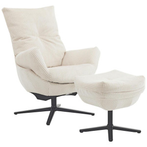 Carryhome Relaxsesselset, Schwarz, Beige, Metall, Textil, 77x100x78 cm, erweiterbar (Typenauswahl), Relaxfunktion, Wohnzimmer, Sessel, Relaxsessel