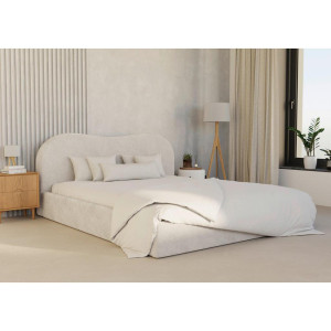 Boxxx Polsterbett, Weiß, Textil, Birke, Schichtholz, 160x200 cm, Bettkasten, gepolstertes Kopfteil, in verschiedenen Größen erhältlich, Schlafzimmer,