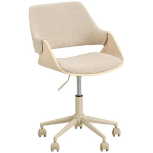 Mid.you Drehstuhl, Natur, Beige, Holz, Metall, Textil, Esche, Pappel, furniert, Sperrholz, Drehkreuz, 51x78x88 cm, Sitzfläche 360° drehbar,