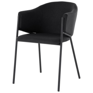 Livetastic Armlehnstuhl, Schwarz, Holz, Metall, Textil, Pappel, Sperrholz, Rundrohr, 53x77x60 cm, Fsc, Esszimmer, Stühle, Esszimmerstühle,
