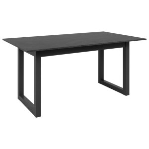 P & B Esstisch, Anthrazit, Schiefer, Holzwerkstoff, rechteckig, U-Form, 90x75x160 cm, ausziehbar, Esszimmer, Tische, Esstische, Esstische ausziehbar