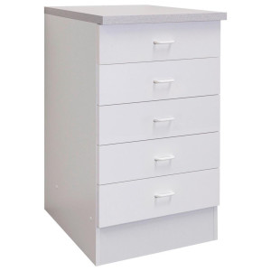 FlexWell Schubkastenunterschrank, Weiß, Holzwerkstoff, 4 Schublade(n) Schubladen, einzeln stellbar, 50x85x50 cm, Made in Germany, individuell planbar,