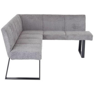 Livetastic Eckbank, Grau, Metall, Textil, 5-Sitzer, L-Form, 202x160 cm, Esszimmer, Bänke, Eckbänke
