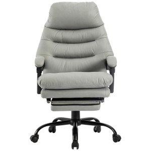 Livetastic Chefsessel Fußstütze, Grau, Schwarz, Metall, Kunststoff, Textil, Drehkreuz, 64x114-122x72 cm, Wippfunktion, Sitzfläche 360° drehbar,