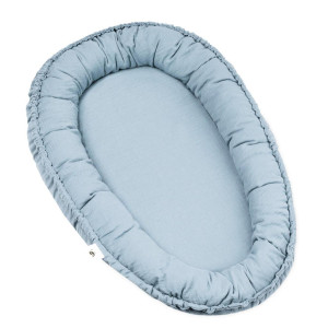 Julius Zöllner Kuschelnest Musselin, Pastellblau, 55 cm, Schlafen, Babybett-Ausstattung, Babynestchen, Kuschelnest für Babys