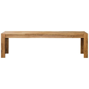 P & B Sitzbank, Eiche, Holz, Wildeiche, massiv, 2-Sitzer, 160x45x33 cm, Esszimmer, Bänke, Sitzbänke