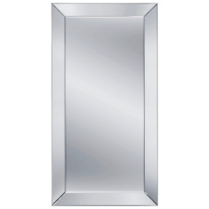 Wandspiegel, Klar, Glas, rechteckig, 100x200x3.5 cm, Facettenschliff, senkrecht und waagrecht montierbar, Ganzkörperspiegel, Spiegel, Wandspiegel