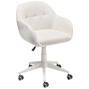 Livetastic Drehstuhl, Weiß, Metall, Kunststoff, Textil, Drehkreuz, 57x82-92x60 cm, Arbeitszimmer, Bürostühle, Drehstühle