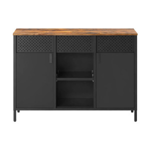 Boxxx Kommode, Braun, Schwarz, Metall, Kunststoff, 3 Fächer, 1 Schublade(n) Schubladen, 110x76x40 cm, stehend, Wohnzimmer, Kommoden & Sideboards,