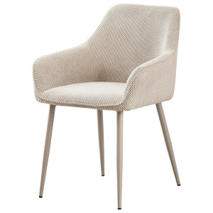 Livetastic Armlehnstuhl, Creme, Metall, Textil, Rundrohr, 56x81x61 cm, Esszimmer, Stühle, Esszimmerstühle, Armlehnenstühle