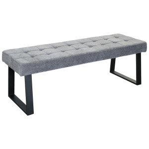 Livetastic Sitzbank, Hellgrau, Metall, Textil, 2-Sitzer, 140x49x48 cm, Esszimmer, Bänke, Sitzbänke