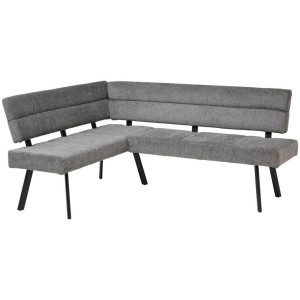 Livetastic Eckbank, Anthrazit, Metall, Textil, 5-Sitzer, L-Form, 190x150 cm, Esszimmer, Bänke, Eckbänke