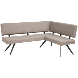 Livetastic Eckbank, Hellgrau, Metall, Textil, 5-Sitzer, L-Form, 190x150 cm, Esszimmer, Bänke, Eckbänke