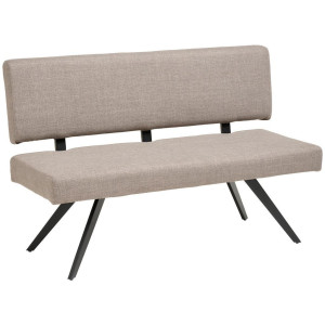 Livetastic Sitzbank, Hellgrau, Metall, Textil, 3-Sitzer, 140x90x62 cm, Esszimmer, Bänke, Sitzbänke