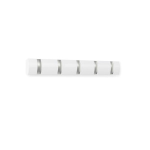 Umbra Wandgarderobe, Weiß, Nickel, Holz, Metall, Pappel, 51x6x3 cm, Garderobe, Garderobenleisten & Garderobenhaken