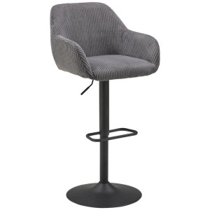 Livetastic Barhocker, Grau, Schwarz, Metall, Textil, Drehkreuz, 44x95-117x55 cm, inklusive Armlehnen, Esszimmer, Barmöbel, Barhocker