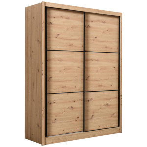Xora Schiebetürenschrank, Eiche Artisan, Holzwerkstoff, 5 Fächer, 166x215.5x60 cm, Schlafzimmer, Kleiderschränke, Kleiderschränke 2-türig