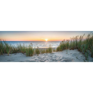 Euroart Leinwandbild, Mehrfarbig, Holz, Papier, Kiefer, Strand \\u0026 Meer, rechteckig, 180x60 cm, Keilrahmen, Bilder und Zubehör, Wandbilder,