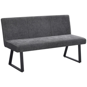 Carryhome Sitzbank, Grau, Schwarz, Metall, Textil, 2-Sitzer, 140x86x61 cm, Esszimmer, Bänke, Sitzbänke