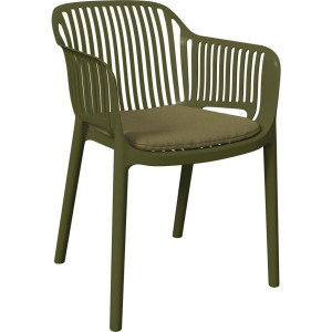 Ambia Garden Stapelsessel, Grün, Kunststoff, Textil, Füllung: Polyester, konisch, 55x80x60 cm, stapelbar, Gartenmöbel, Gartenstühle, Gartenstühle
